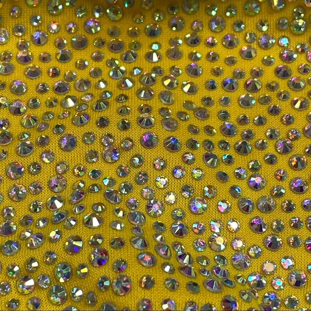 KIDS YELLOW Rhinestone Bling Face Mask